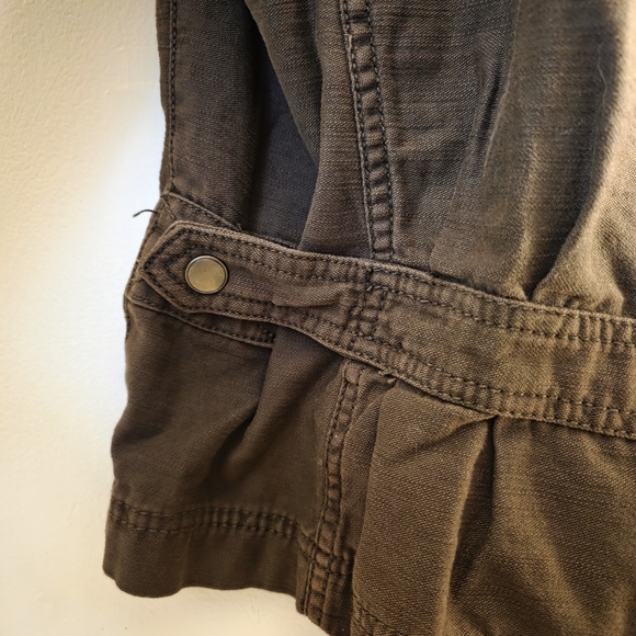 NWT FREE PEOPLE Tan Utility Jacket with Black Accents - Picture 6 of 7